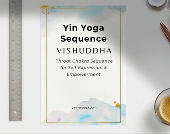 Throat Chakra Yin Yoga Sequence PDF Printable 4th Chakra Yoga Class Routine for Self-expression and empowerment, Yoga for Chakras