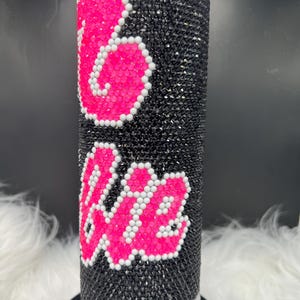 Pink Silhouette Rhinestone Tumbler | Retro Doll Sparkle Cup | 20oz Stainless Steel | Bling Tumbler