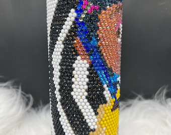 Princess Vibes-beker met strass steentjes – 20 oz roestvrijstalen dubbelwandige beker - bling-beker