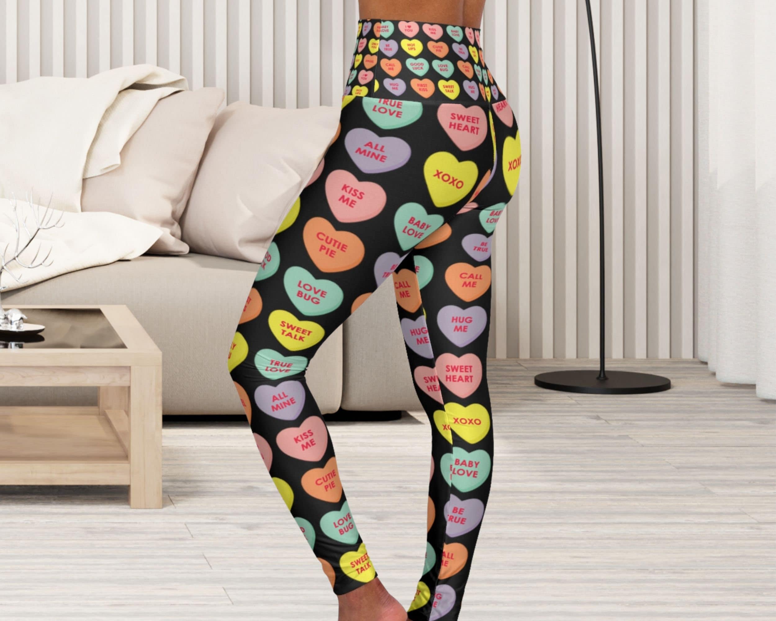 Sweet Valentine Love Heart Printed Leggings