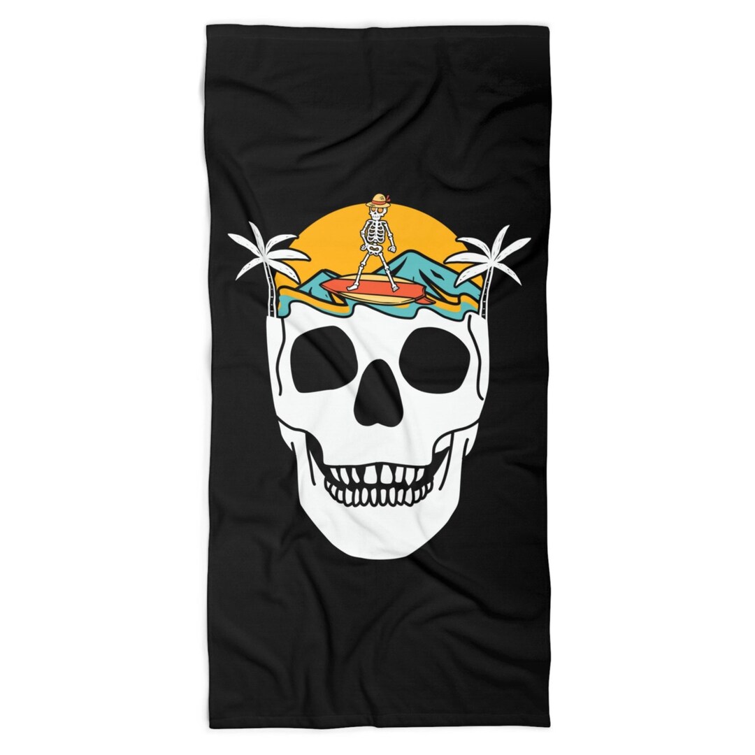 Summer Skull Beach Towel Cool Beach Towel Soft Beach Towel Etsy