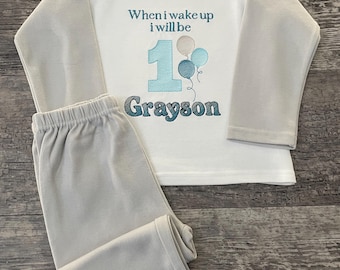 Personalised Birthday sets / embroidered birthday sets / birthday name sets / Personalised first birthday outfit