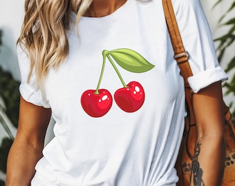 Cherries Graphic T-Shirt, Cherry T Shirt