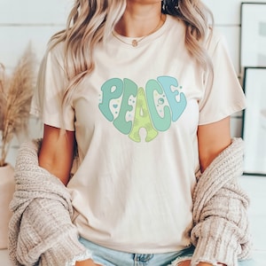 Peace T Shirt, Heart Graphic tee, Peace Shirt,  Cute Graphic T-Shirt, Peace T-Shirt, Gift for her, Heart Shirt