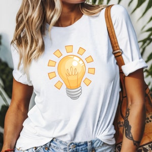 Lightbulb Tee, Lightbulb T-Shirt, Summer Graphic Tee, Graphic T-shirts, Graphic T Shirts, Cute Graphic Tee, Graphic shirts,  Summer T Shirts