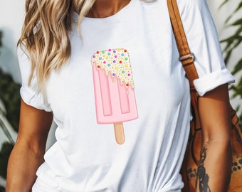 Popsicle Graphic Tee, Sprinkled Dessert Shirt