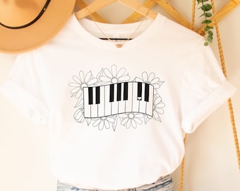 Music T Shirt, Cute Graphic tee, Music Lover Shirt, Piano tee, Music T-shirt, Hobby T-shirt, Gift T-Shirt, Musician Gift