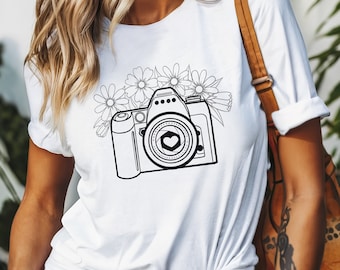 Camera T-Shirt, Photographer Gift, Camera Graphic Tee