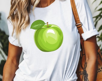 Apple Graphic Tee, Teacher Shirt, Fruit Design