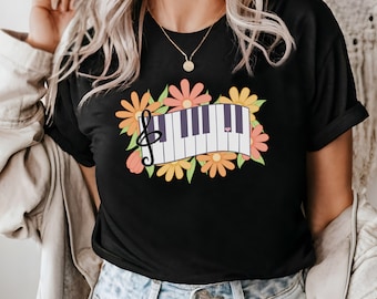 Music shirt, Piano T-shirt, Piano Shirt, Cute graphic tee, Music T Shirt, Graphic Shirt, Cute shirt, Music T-Shirt, Piano T Shirt,