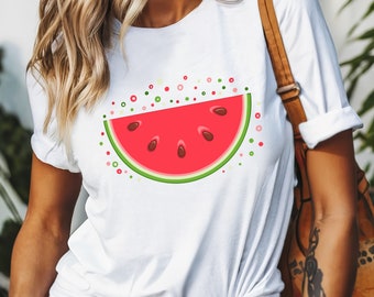 Watermelon Graphic Tee, Summer Cotton T-Shirt