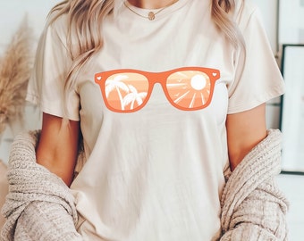 Palm Trees Graphic Tee, Summer Beach Shirt