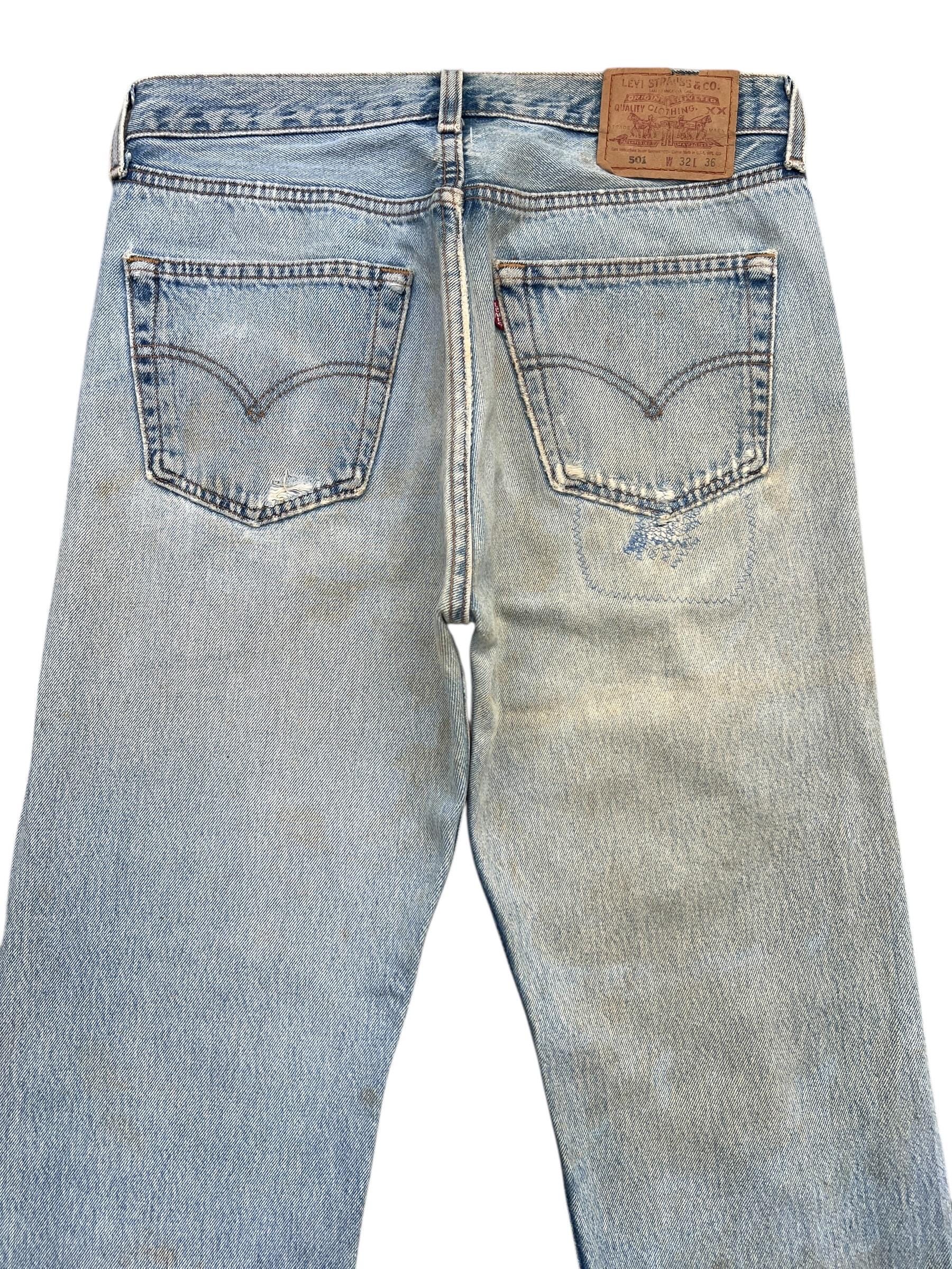 Vintage 90s Levi's 501 Distressed Denim Jeans Vintage Levis 501