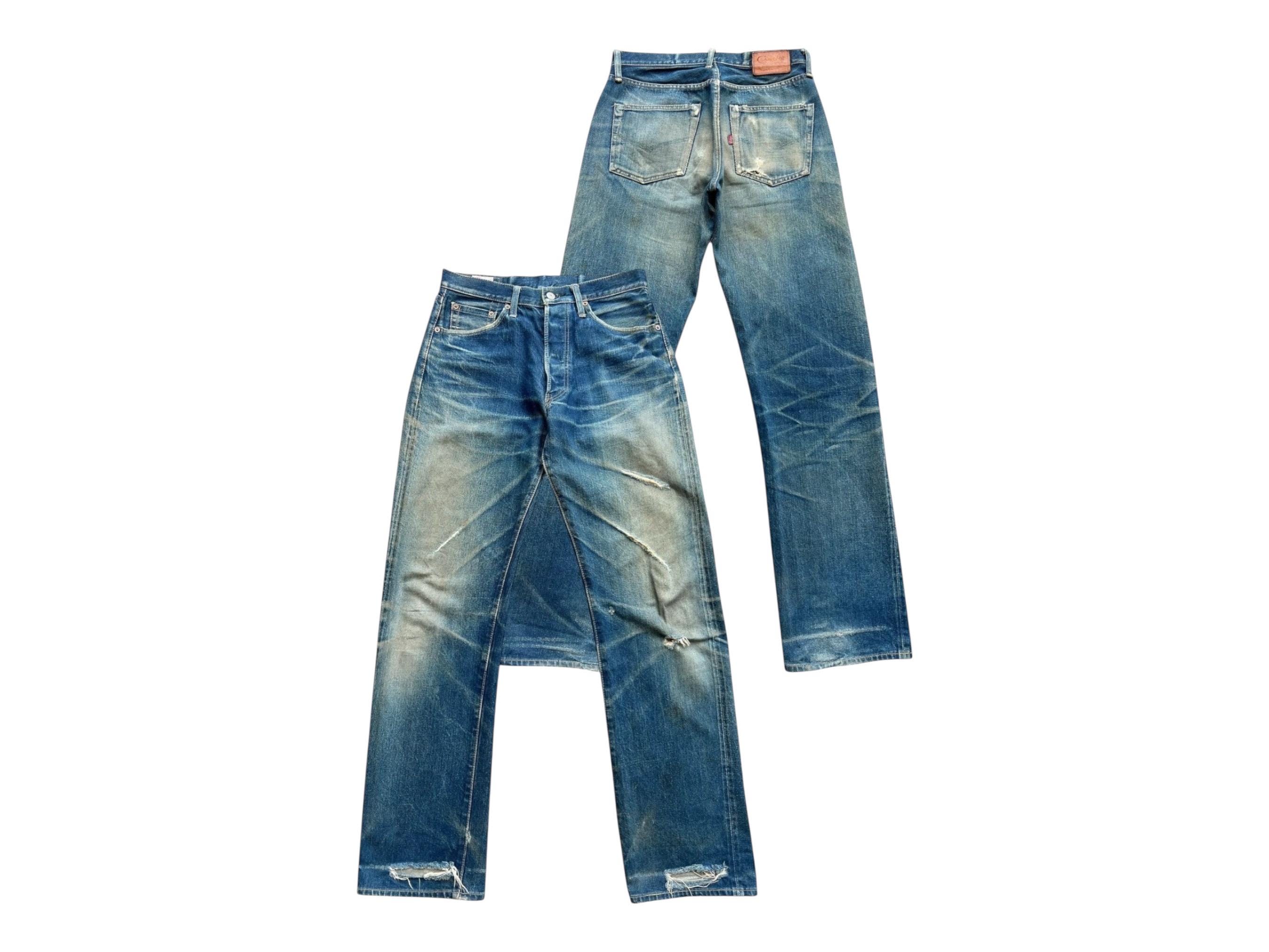 30x33 Vintage 90s Canton Japan Selvedge Distressed Denim Jeans