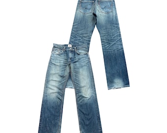 W34 Vintage Edwin Exclusive Vintage Japan Denim Jeans Edwin Distressed Jeans Edwin Mudwash Jeans Edwin Straight Denim Jeans 34x33.5
