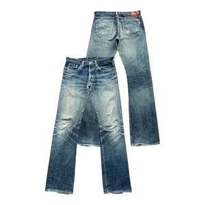 Vintage 90s Levi's 504 Wide Selvedge Denim Jeans Levis Stonewash