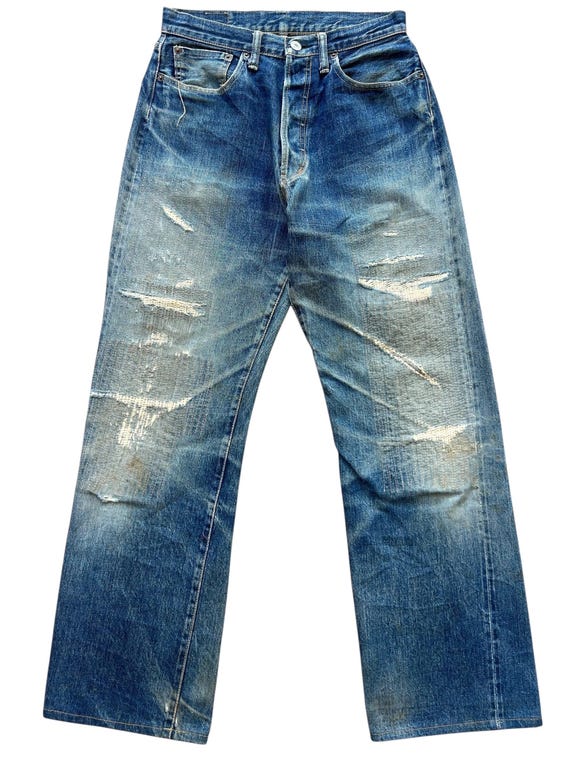 Vintage 90s Denime Japan Selvedge Baggy Denim Jeans Denime