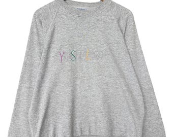 ヴィンテージ イヴ・サンローラン 刺繍ロゴ スウェットシャツ YSL プル 