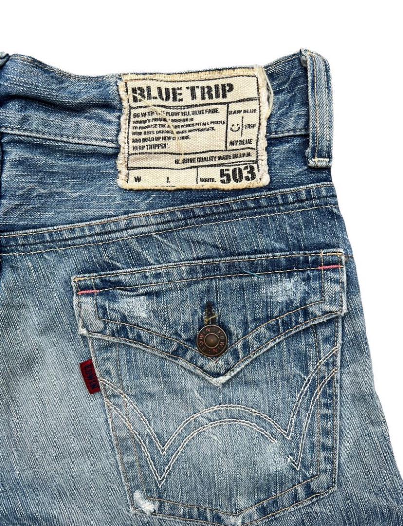 Vintage Edwin 503 Blue Trip Japan Flare Denim Jeans Edwin Bootcut