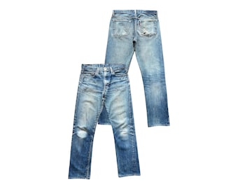 Vintage Urban Research Selvedge Distressed Denim Jeans Vintage Redline Distressed Mudwash Jeans Japanese Straight Selvedge Denim Jeans 32x29