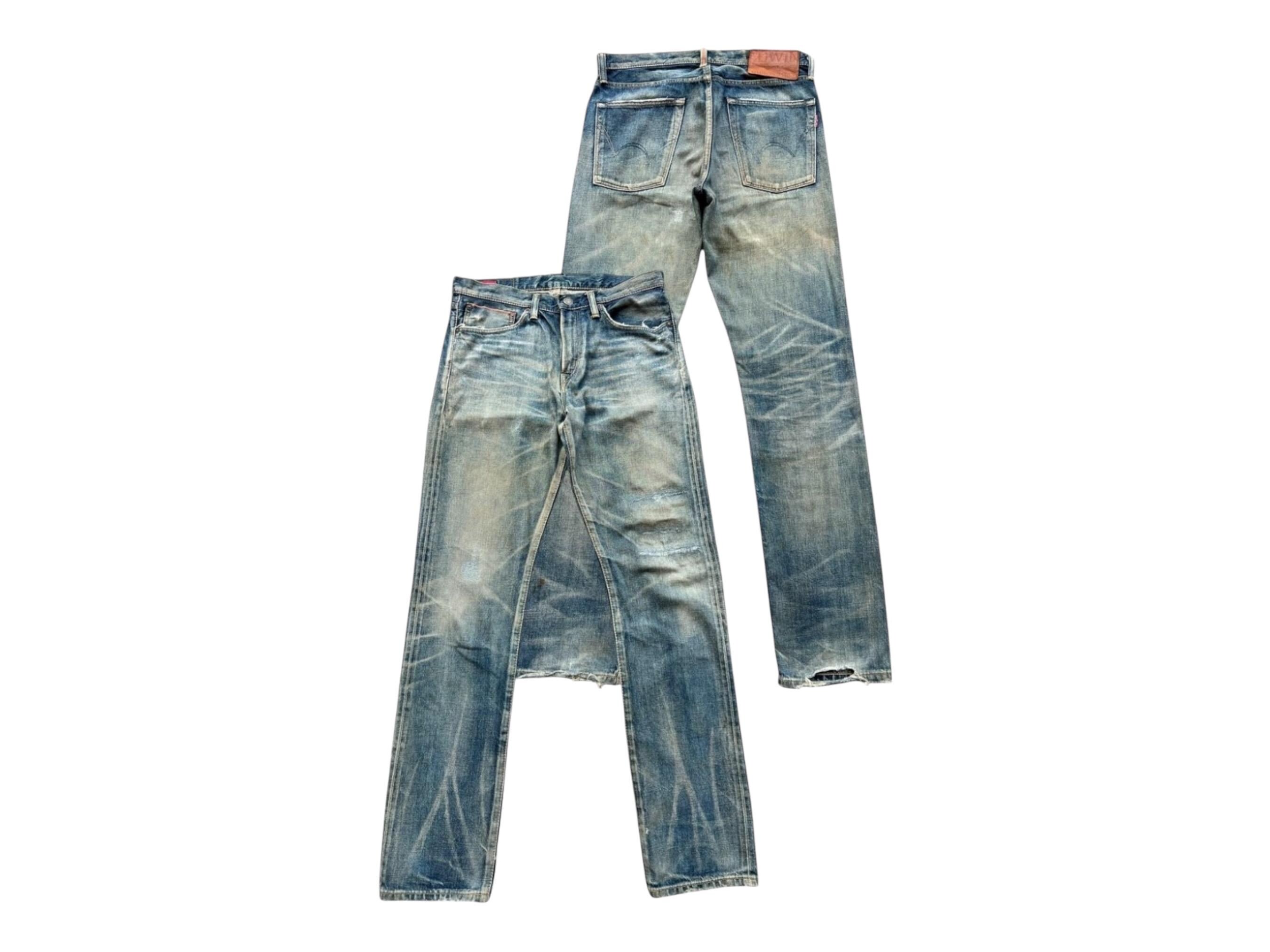 W30 Vintage Edwin 505 Japan Selvedge Denim Jeans Edwin Distressed 
