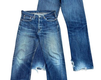 Vintage 90s Real Joe McCoy & Co 906 Japan Selvedge Denim Jeans 32x31 Joe McCoy Selvedge Distressed Denim Jeans Selvedge Mudwash Denim Jeans