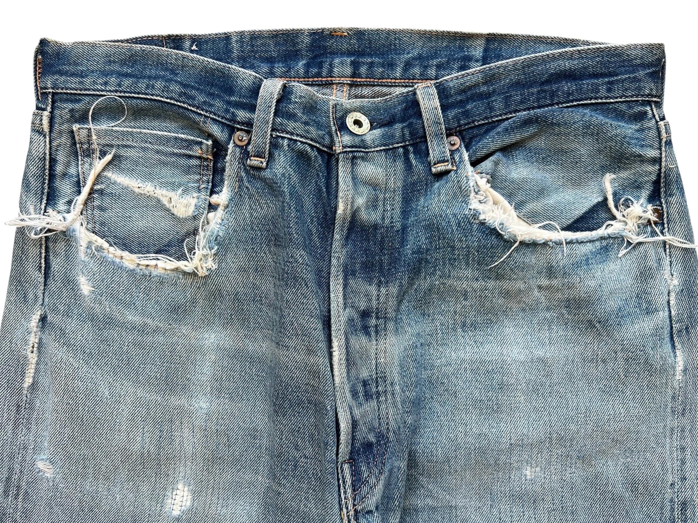 90年代ヴィンテージ リーバイス 501 ビッグE セルビッジ ダメージ加工