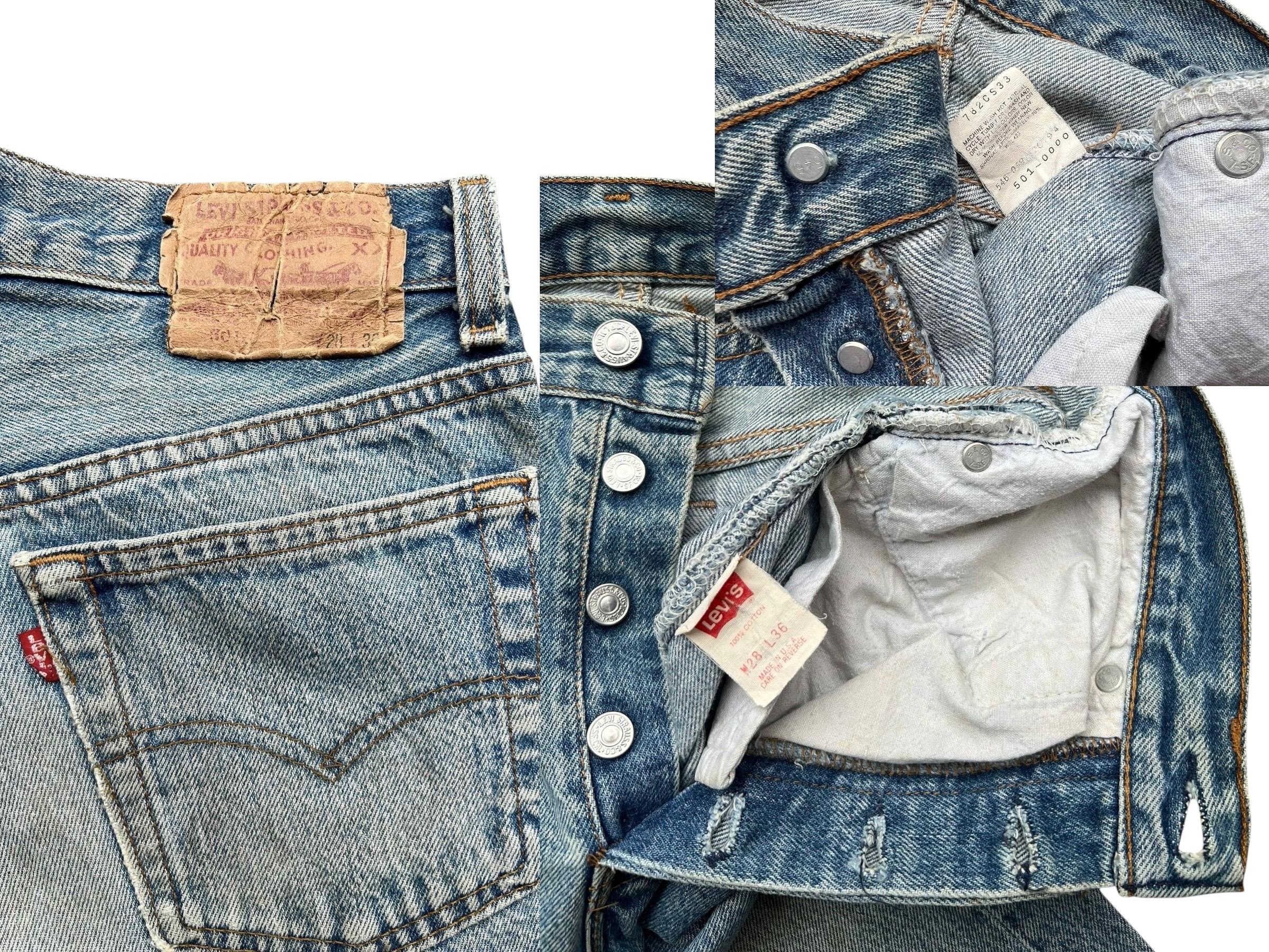 W27 Vintage 80s Levi's 501 Distressed Stone Wash Denim Jeans