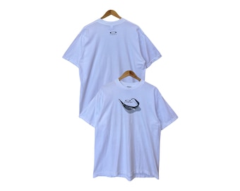 Camiseta vintage Oakley con gafas Y2K de los años 2000, camiseta blanca holgada grande con gafas Oakley, talla L, camisetas Gapcore