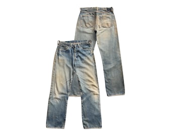 Vintage 90s Real Joe McCoy & Co Japan Selvedge Denim Jeans 31x29 Joe McCoy Selvedge Distressed Denim Jeans Selvedge Mudwash Denim Jeans