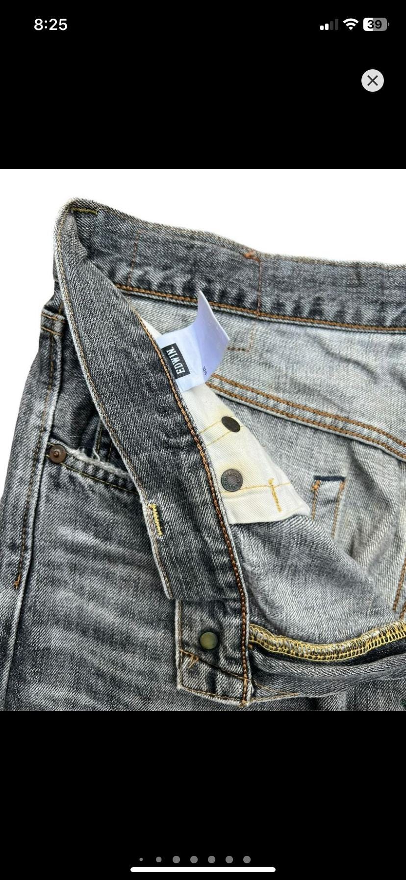 Vintage Edwin 505ZX Japan Selvedge Denim Jeans Black Distressed