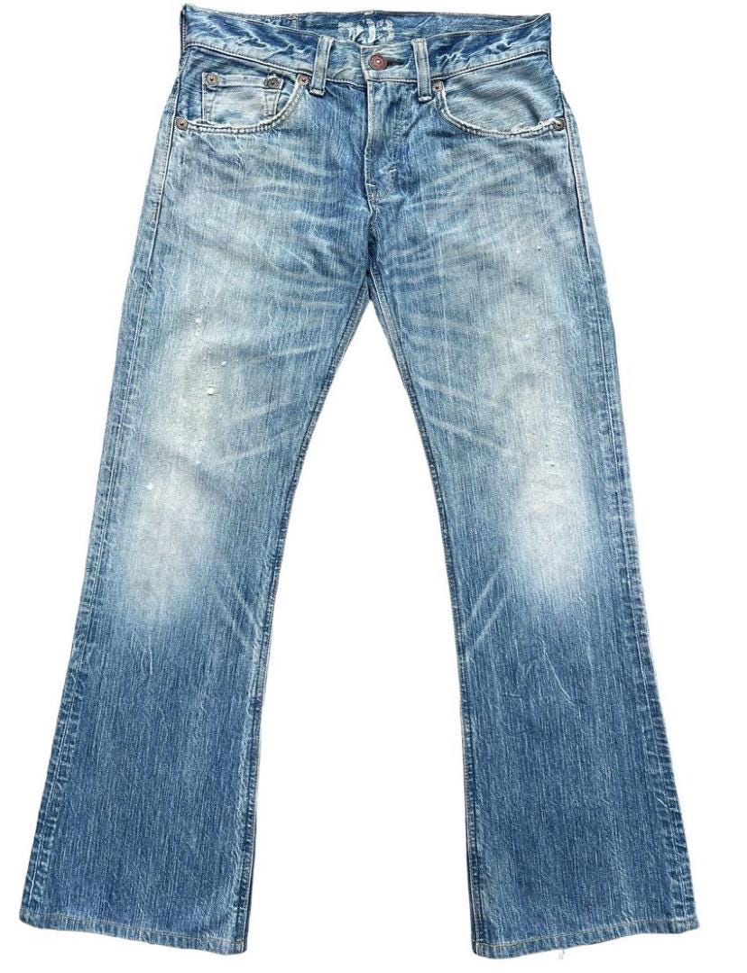 Vintage Edwin 503 Blue Trip Japan Flare Denim Jeans Edwin Bootcut