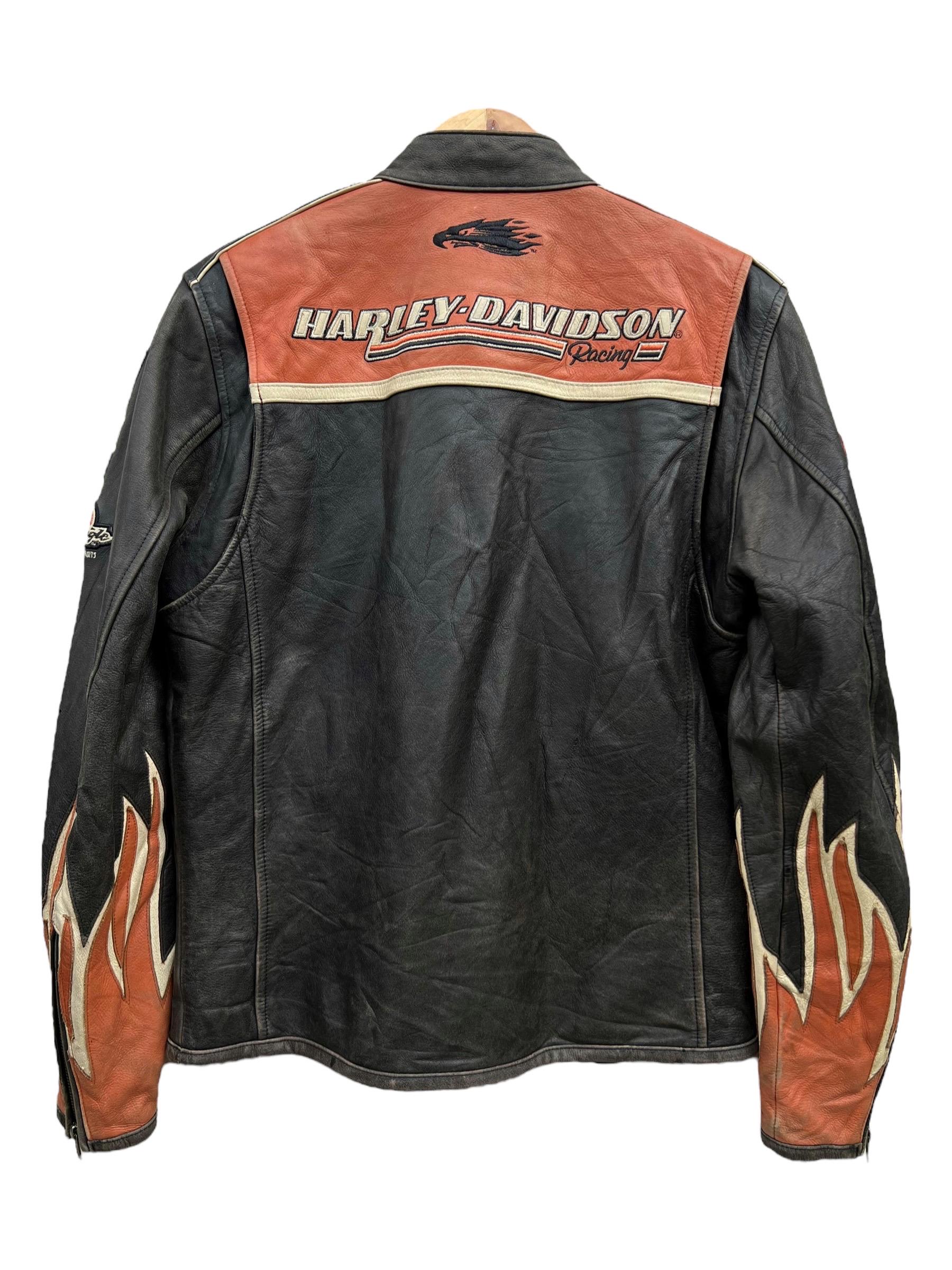 Vintage Harley Davidson Biker Leather Racing Jacket - Etsy Vintage Harley Davidson Biker Leather Racing Jacket - Etsy