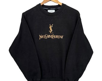 Vintage Yves Saint Laurent Sweatshirt Medium 90's Ysl Flag