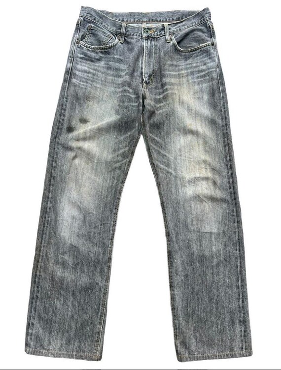 Vintage Edwin 505ZX Japan Selvedge Denim Jeans Black Distressed