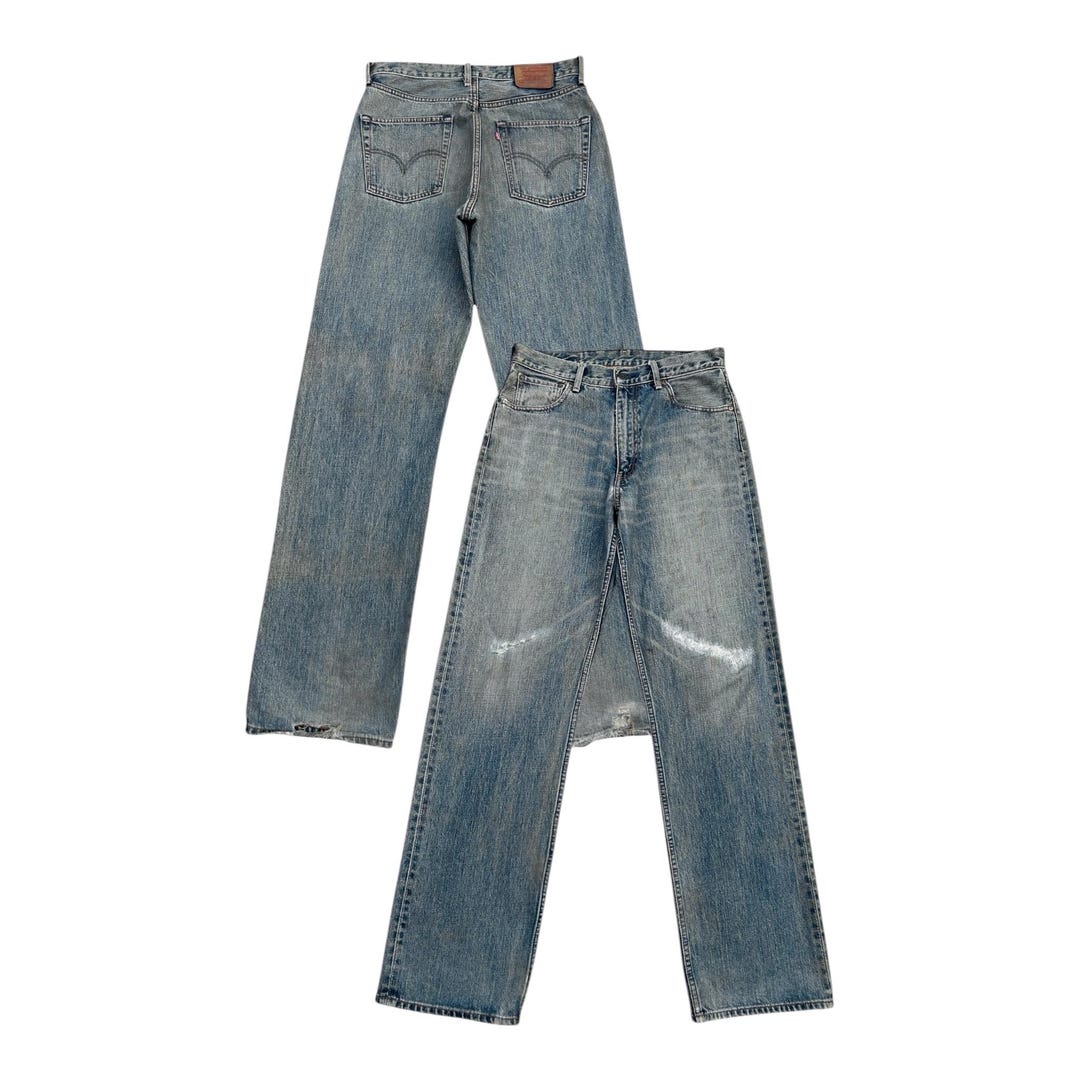 W32 Vintage 90s Levi's 504 Wide Baggy Denim Jeans Levis Mudwash