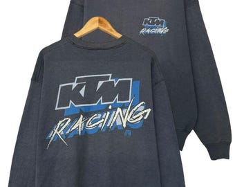 Vintage 90s KTM Racing Sweatshirt Vintage 90s KTM Motorcycle  Sweatshirt KTM Motorcross Sweatshirt Vintage Motorcross BlackSweatshirt Size L