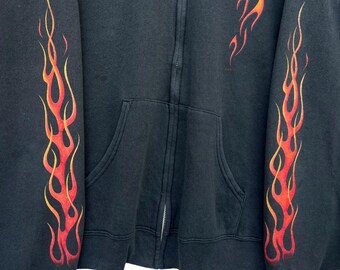 90s Harley-Davidson フレイム　ファイヤー　イーグルパーカー Vintage 90s Harley Davidson Flame Hoodie Vintage Harley