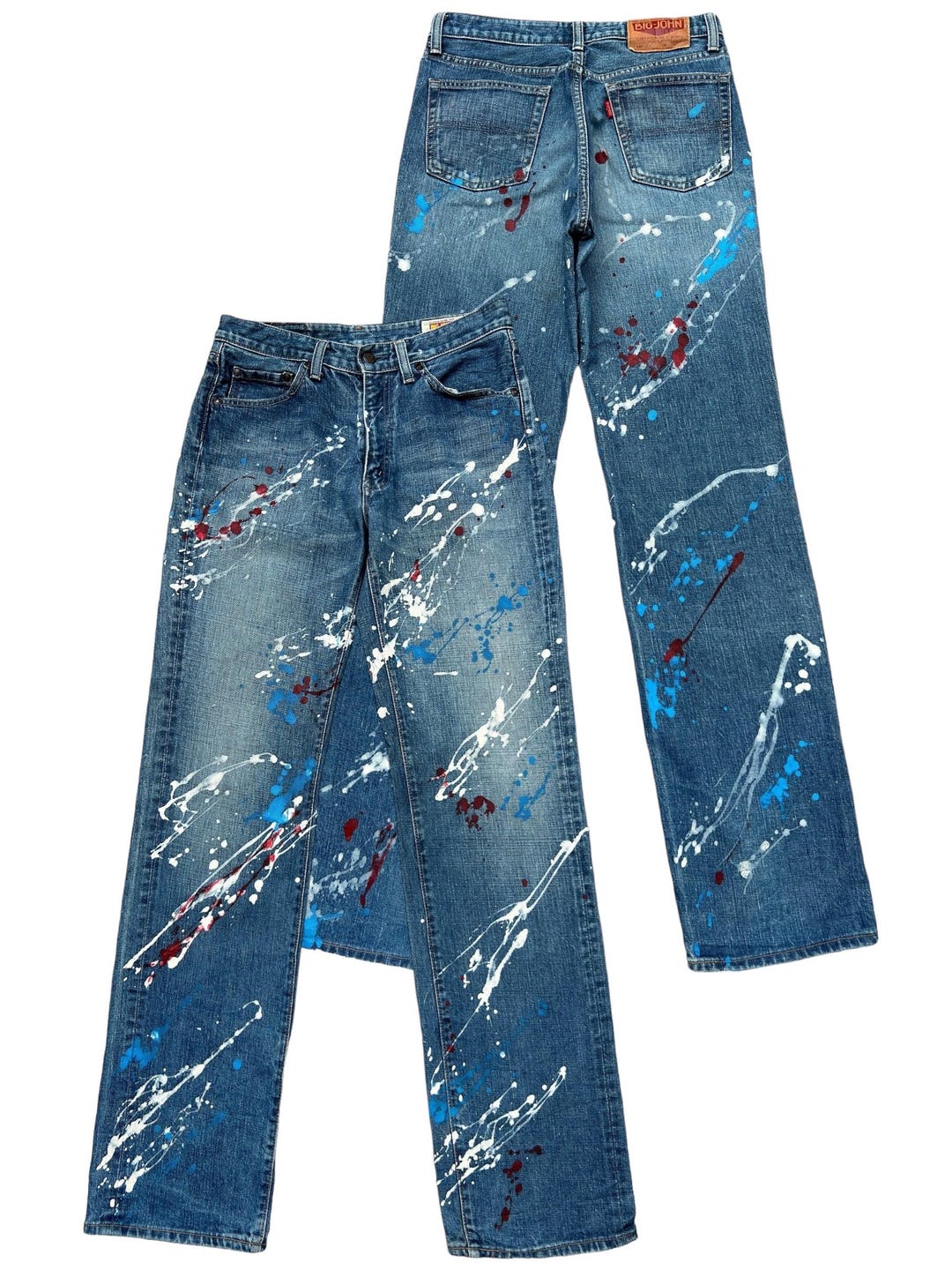 Men's Vintage Washed Paint Splatter Jeans main image 0