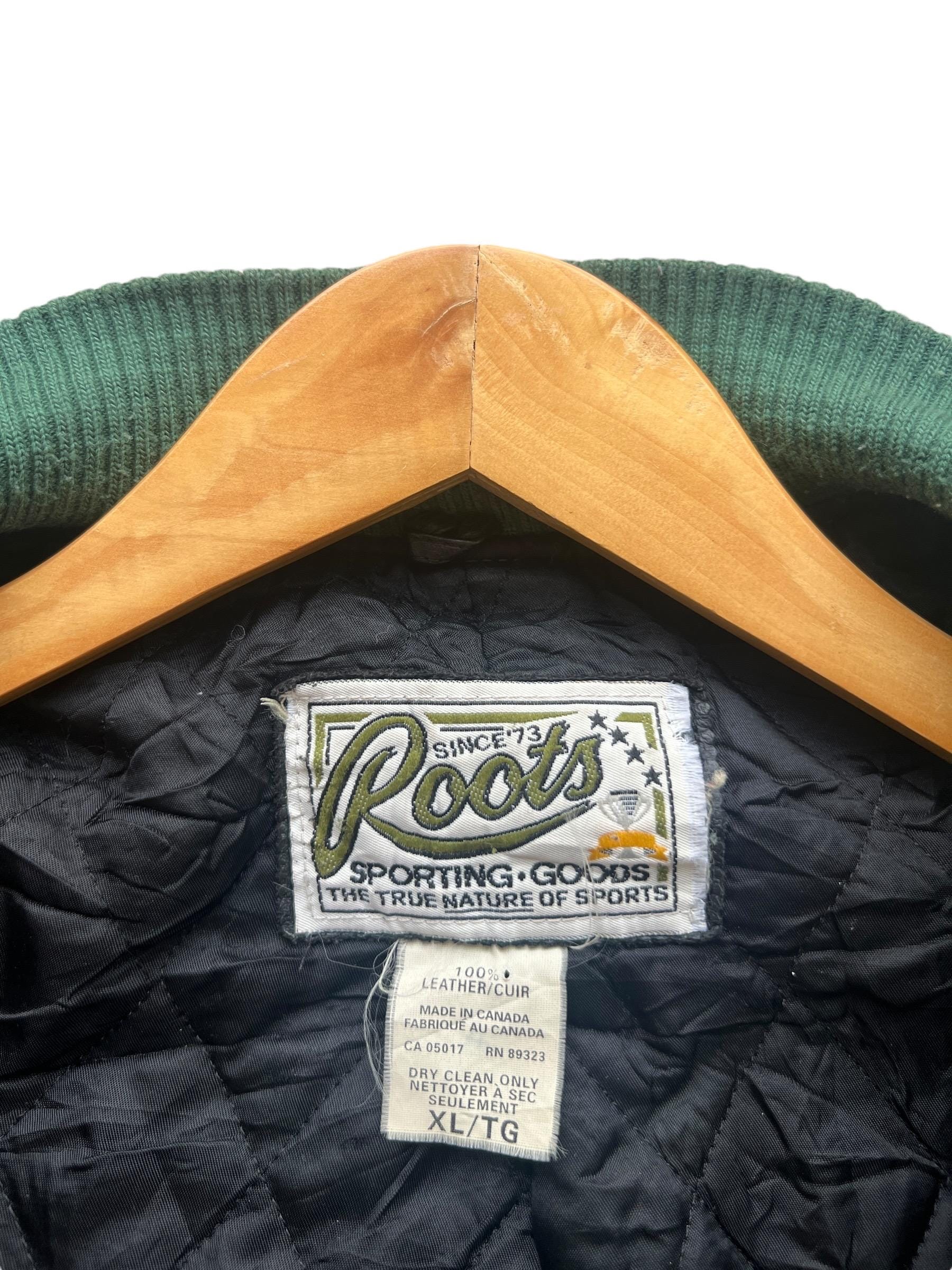 Vintage 80s Roots Canada Leather Varsity Jacket Vintage Roots