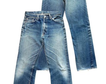 Vintage 90s Denime Orrizonti Japan Selvedge Baggy Denim Jeans Denime Distressed Selvedge Jeans Denime Mudwash Jeans Wide Denim Jeans 32x31