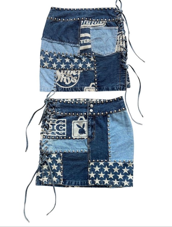Vintage 90s Hysteric Glamour Hagi Patchwork Denim Skirt Vintage 90s Hysteric Glamour Hagi Patchwork Denim Skirt
