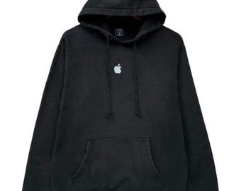 Embroidered Apple Hoodie: Unisex Cotton Pullover Sweatshirt - Etsy