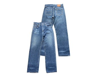 LEVI’S / 90's 502XX selvedge denim pants Vintage Levi's 502xx Japanese 90s Selvedge Distressed Denim - Etsy