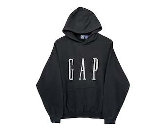 Vintage 90's GAP Spellout Big Logo Pullover Fleece Orange Hoodies