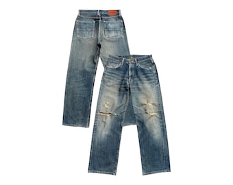 Vintage Edwin 505X Japan Selvedge Denim Jeans Edwin Distressed Selvedge Jeans Edwin Mudwash Jeans Edwin Selvedge Wide Denim Jeans 31x30 W31