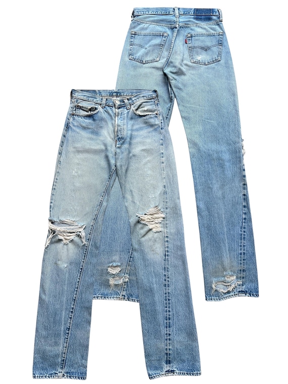W29 Vintage 80s Levi's 501 Selvedge Stone Wash Distressed Denim