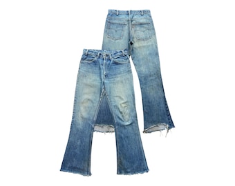 【VINTAGE】 Levi’s70s USA製 646-0217 Vintage 70's Levi's 646-0217 Flare Bottom Jeans-Orange Tab