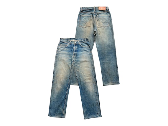 Vintage HR Market Blue Blue Japan Mudwash Distressed Denim Jeans 