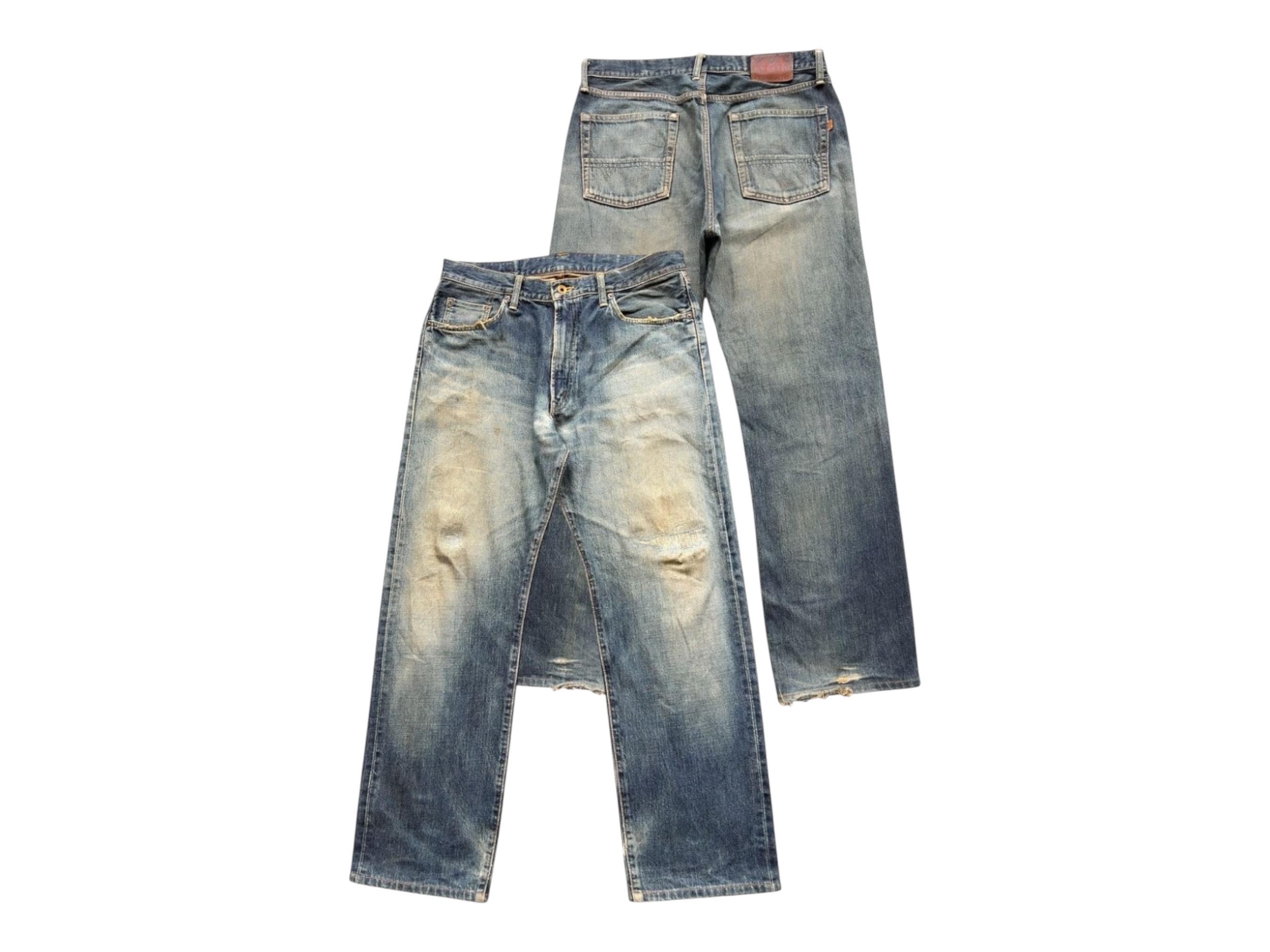Vintage Edwin 505X Japan Selvedge Denim Jeans Edwin Distressed
